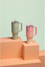 STANLEY Quencher H2.0 Tumbler with Handle and Straw 40 oz | FlowState 3-Position Lid | Insulated Stainless Steel Cup | BPA-Free | Pink Mesa Sunset - Image 5