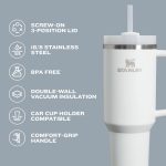 STANLEY Quencher H2.0 Tumbler with Handle and Straw 40 oz | FlowState 3-Position Lid | Insulated Stainless Steel Cup | BPA-Free | Pink Mesa Sunset - Image 2