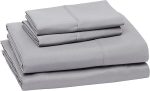 Super Soft Microfiber Sheet Set – 4-Piece Wrinkle-Free Bedding with 14” Deep Pockets – Amazon Basics, Full Size, Dark Gray - Image 3