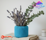 Diamond Texture Gypsum Vase - Image 2